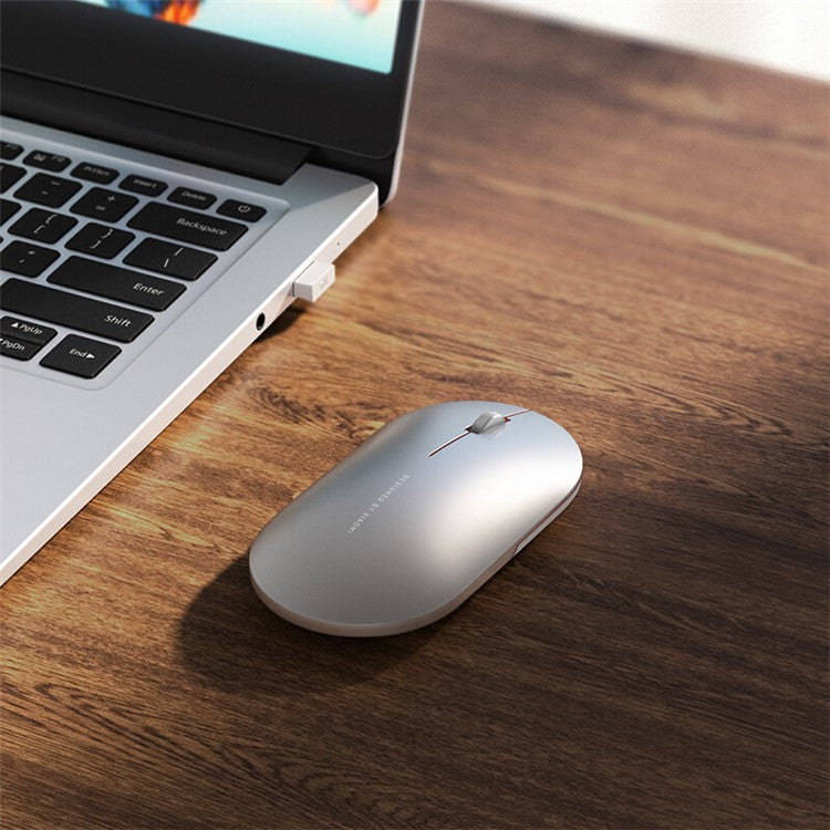 XIAOMI XMWS001TM Fashion Mouse Wireless 2.4GHz+Bluetooth Dual Mode Mute Button - Silver