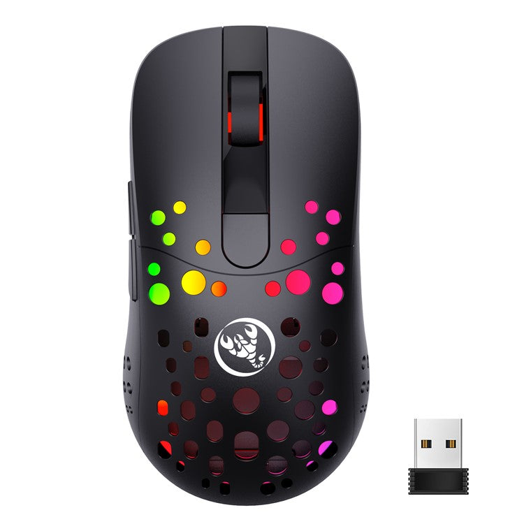 HXSJ T100 RGB Macro Programmable Dual Mode Wireless/Wired Gaming Mouse 10000 DPI Rechargeable Mice