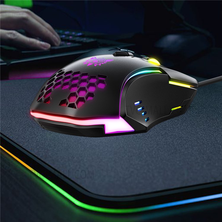 ONIKUMA CW902 6400 DPI Computer Mouse RGB Backlit USB Optical Ergonomic Gaming Mouse for PC Gaming - Black