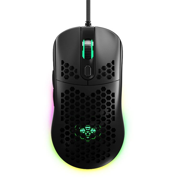 IBLANCOD GM01 Lightweight Honeycomb Gaming Mouse 6D Programmable Mice with RGB Backlit - Black