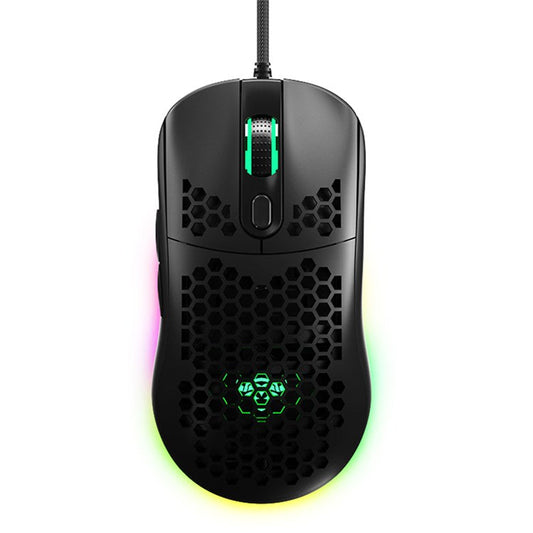IBLANCOD GM01 Lightweight Honeycomb Gaming Mouse 6D Programmable Mice with RGB Backlit - Black
