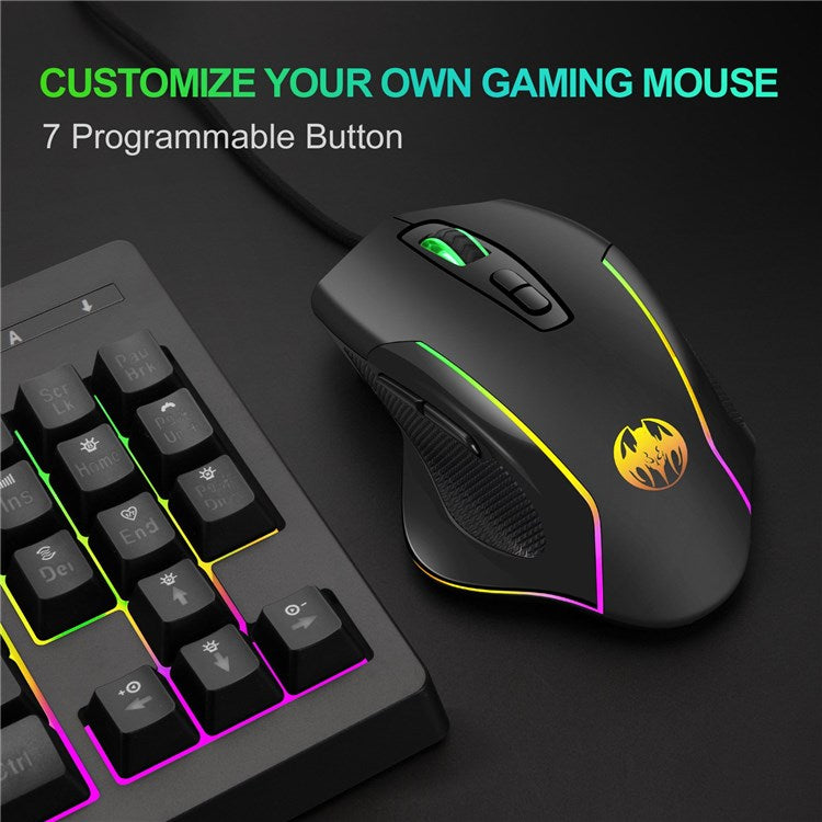 GOTBAT M30 Wired Mouse Computer Gaming Mouse Gamer Ergonomic Silent Mouse with RGB Light for PC Laptops