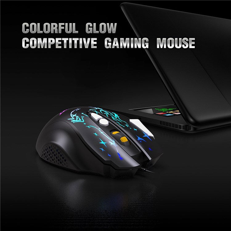 YWYT G855 Wired RGB Gaming Mouse 8-Button 6400 DPI Office Home Mice with Side Buttons