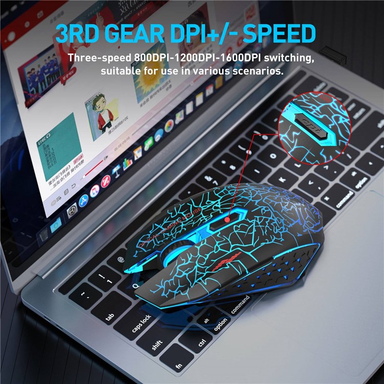 W210 2.4GHz Wireless Bluetooth Silent Mouse RGB Light 6-Button Computer Mice with 1600 DPI for PC Laptop