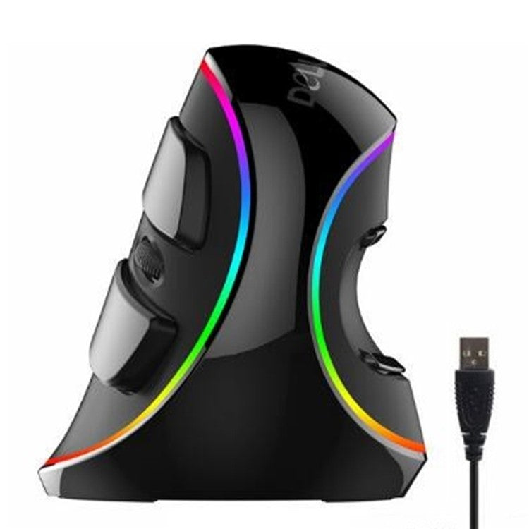DELUX M618 Plus Ergonomic Vertical Wired Mouse 6 Buttons 4000 DPI Optical Mice with RGB Light for PC Laptop