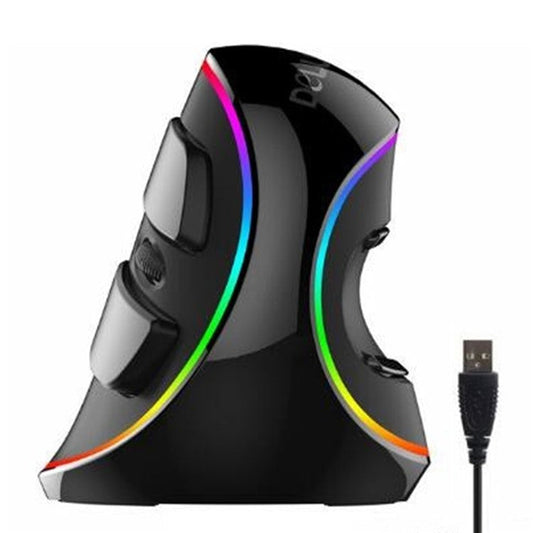 DELUX M618 Plus Ergonomic Vertical Wired Mouse 6 Buttons 4000 DPI Optical Mice with RGB Light for PC Laptop