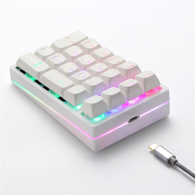 MOTOSPEED K24 Pro RGB Backlight USB Wired Mechanical Numeric Keypad 21 Keys Numpad - White