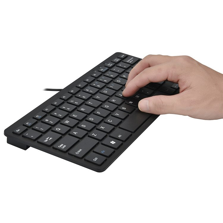 X5 Ultra-thin 78 Keys USB Wired Keyboard Home Office Computer Laptop Keyboard - Black