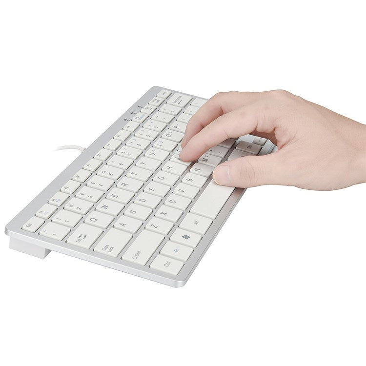 X5 Ultra-thin 78 Keys USB Wired Keyboard Home Office Computer Laptop Keyboard - White