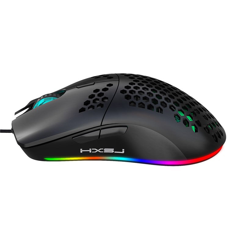 HXSJ J900 RGB Lighting Honeycomb Holow Programmable Gaming Mouse