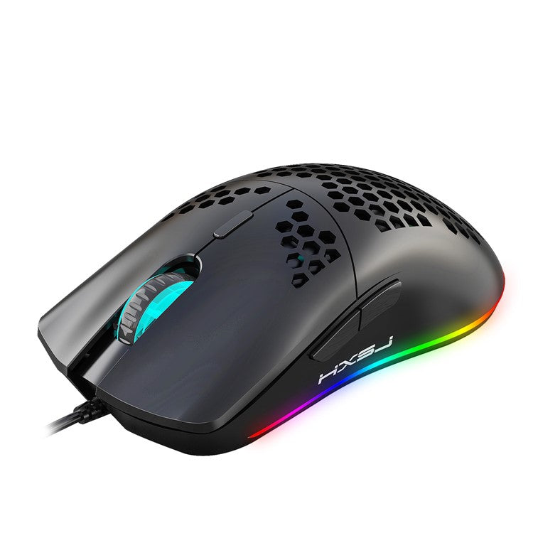 HXSJ J900 RGB Lighting Honeycomb Holow Programmable Gaming Mouse