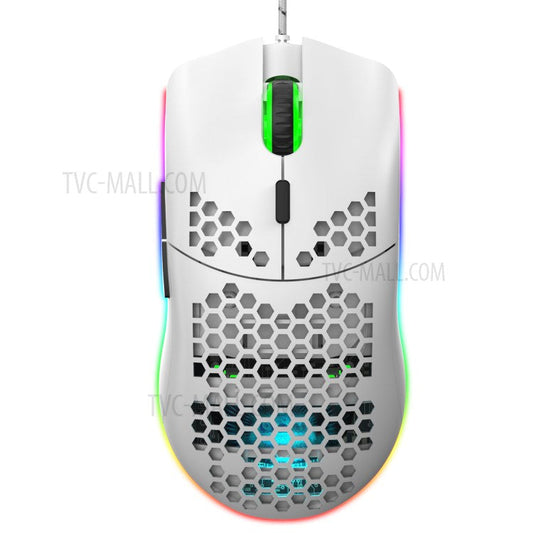HXSJ J900 RGB Lighting Honeycomb Holow Programmable Gaming Mouse - White