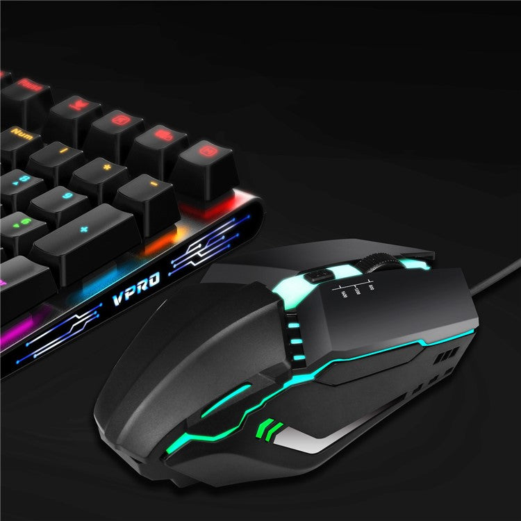 HXSJ S200 Wired Mouse Colorful Luminous Gaming Mouse