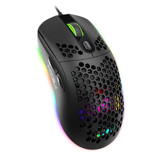 HXSJ X600 RGB Lighting Programming Gaming Mouse Honeycomb Hollow Hole E-sports Optical Mouse