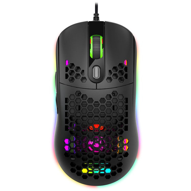 HXSJ X600 RGB Lighting Programming Gaming Mouse Honeycomb Hollow Hole E-sports Optical Mouse