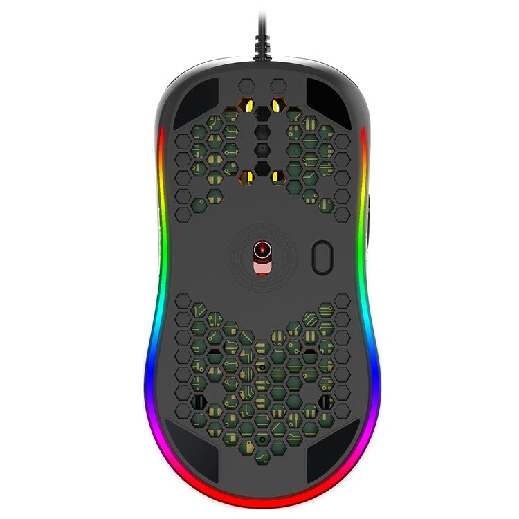 HXSJ X600 RGB Lighting Programming Gaming Mouse Honeycomb Hollow Hole E-sports Optical Mouse