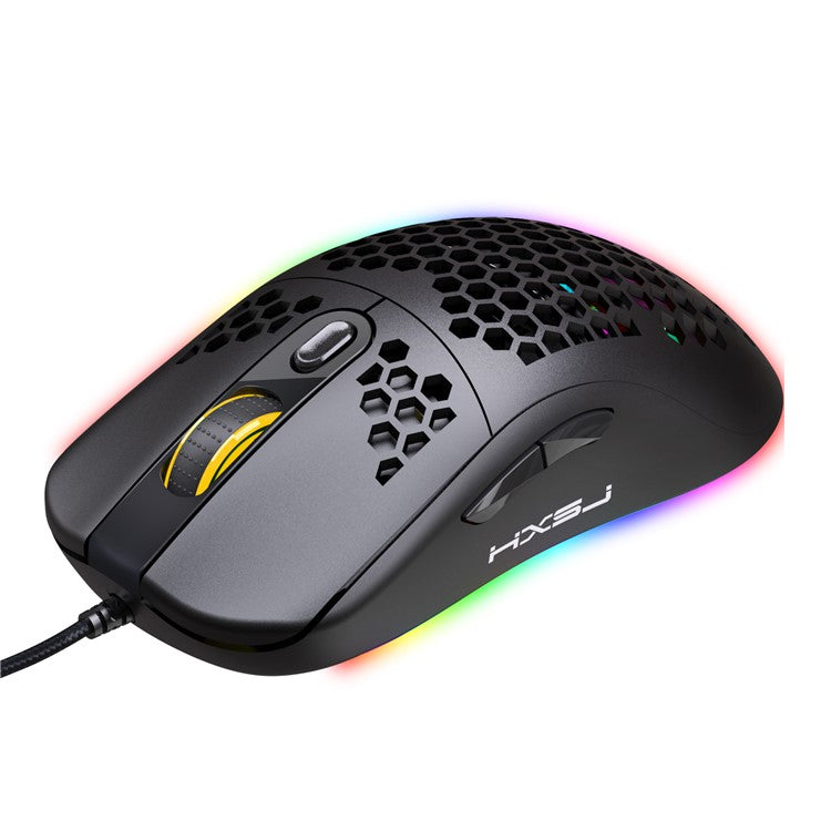 HXSJ X600 RGB Lighting Programming Gaming Mouse Honeycomb Hollow Hole E-sports Optical Mouse