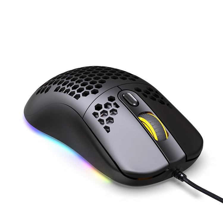 HXSJ X600 RGB Lighting Programming Gaming Mouse Honeycomb Hollow Hole E-sports Optical Mouse