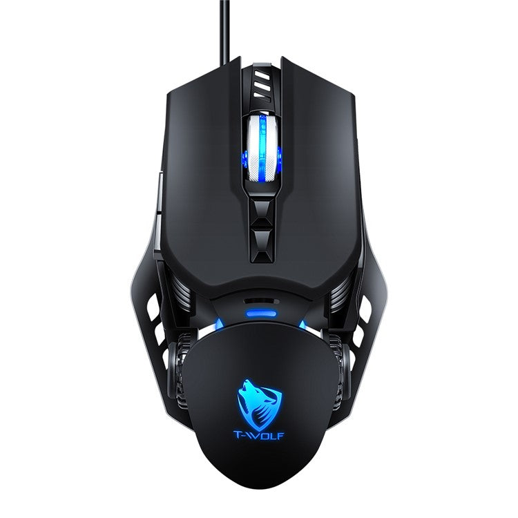 T-WOLF G530 Wired Mouse Colorful Luminous Gaming Mouse USB Port - Black