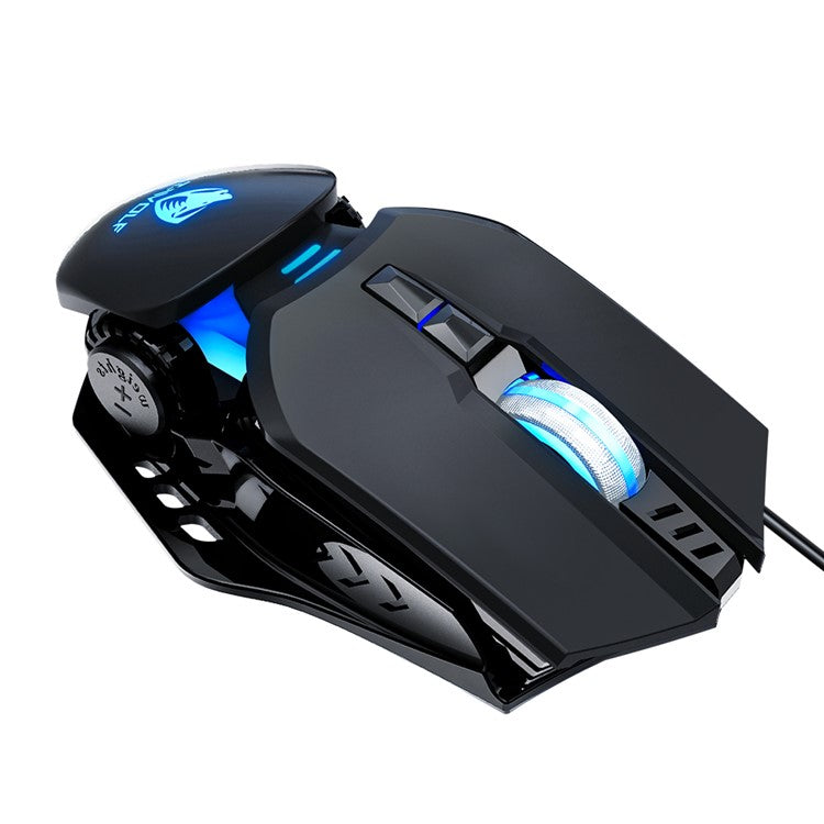 T-WOLF G530 Wired Mouse Colorful Luminous Gaming Mouse USB Port - Black