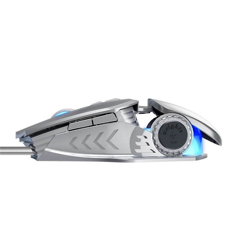 T-WOLF G530 Wired Mouse Colorful Luminous Gaming Mouse USB Port - Silver
