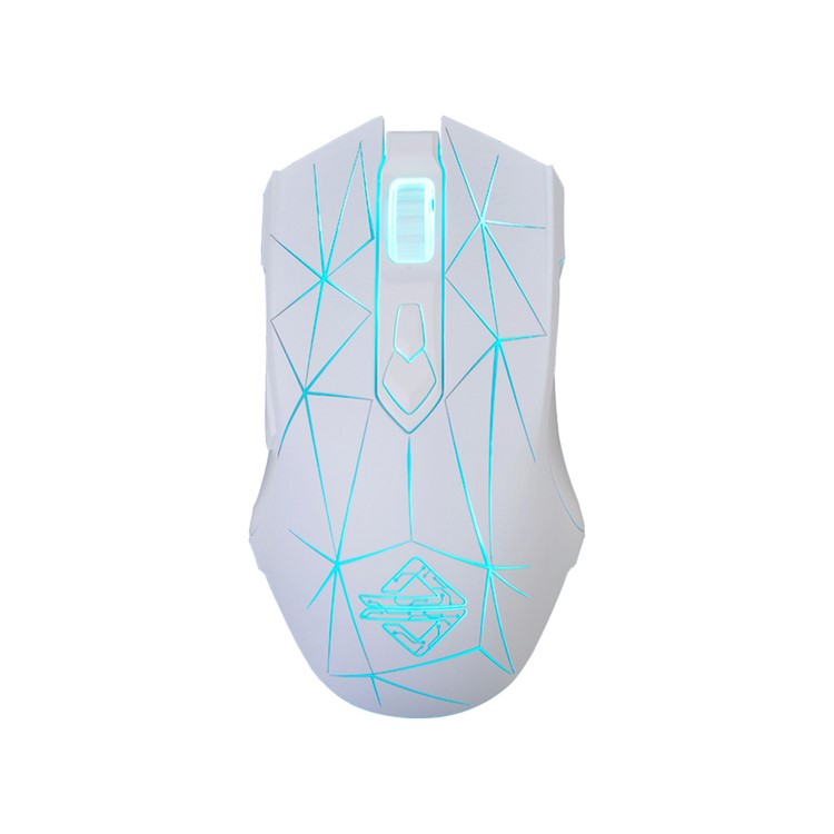 AJAZZ AJ52 Star Version USB Wired Gaming Mouse 2500DPl Optical Mice with RGB Breathing Lights for Gamer Computer - White