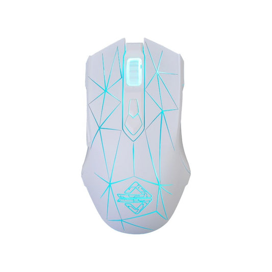 AJAZZ AJ52 Star Version USB Wired Gaming Mouse 2500DPl Optical Mice with RGB Breathing Lights for Gamer Computer - White