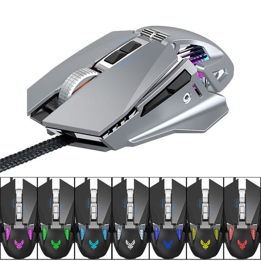 GM98 Mechanical USB Gaming Mouse 7-Key Programmable Optical Wired Mouse for Notebook Desktop Computer - Grey