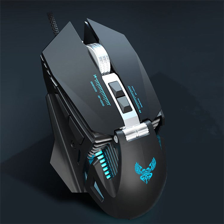 GM98 Mechanical USB Gaming Mouse 7-Key Programmable Optical Wired Mouse for Notebook Desktop Computer - Grey