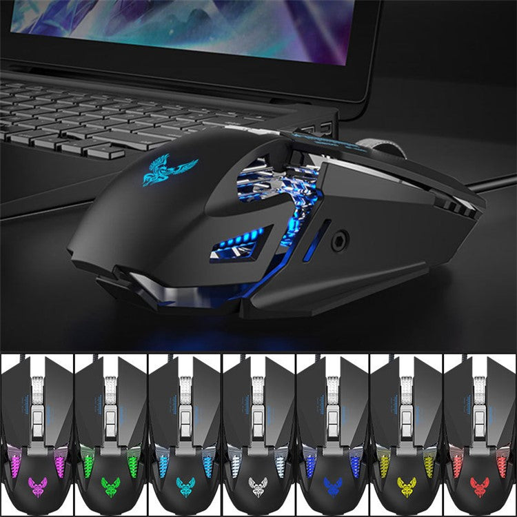 GM98 Mechanical USB Gaming Mouse 7-Key Programmable Optical Wired Mouse for Notebook Desktop Computer - Grey