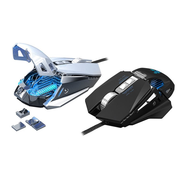 GM98 Mechanical USB Gaming Mouse 7-Key Programmable Optical Wired Mouse for Notebook Desktop Computer - Grey