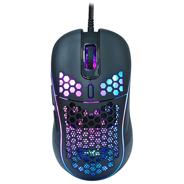 GM86 Lightweight Honeycomb Shell Wired Mouse 6-Key USB Gaming Mouse with Colorful Breathing Lights