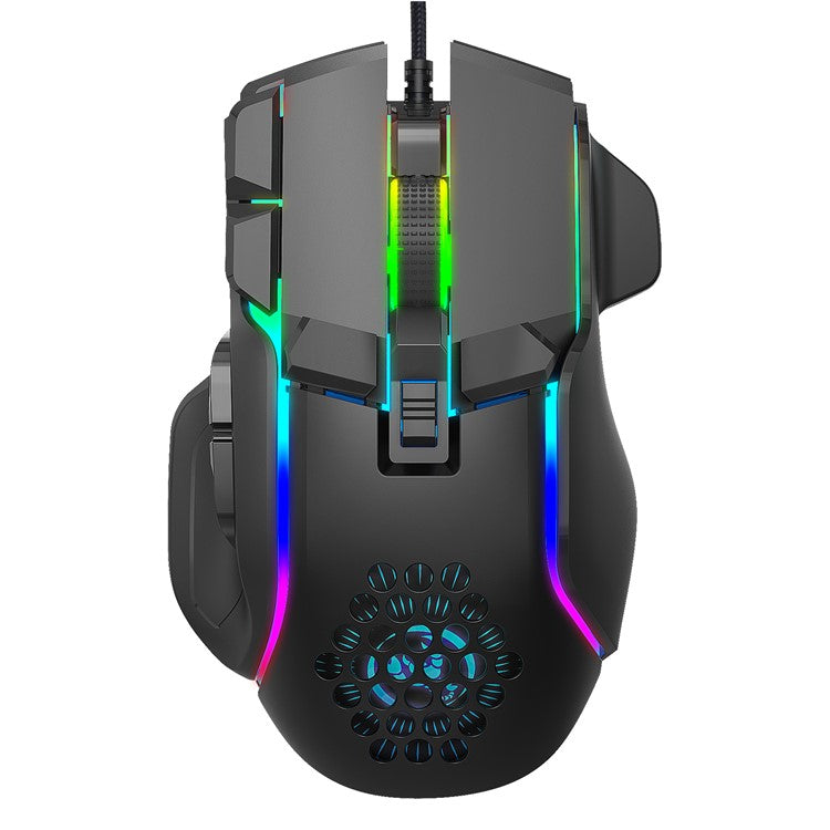 HXSJ S700 12800 DPI 10 Buttons USB Wired Programmable Gaming Mouse 13 RGB Light Modes Computer Laptop Mice