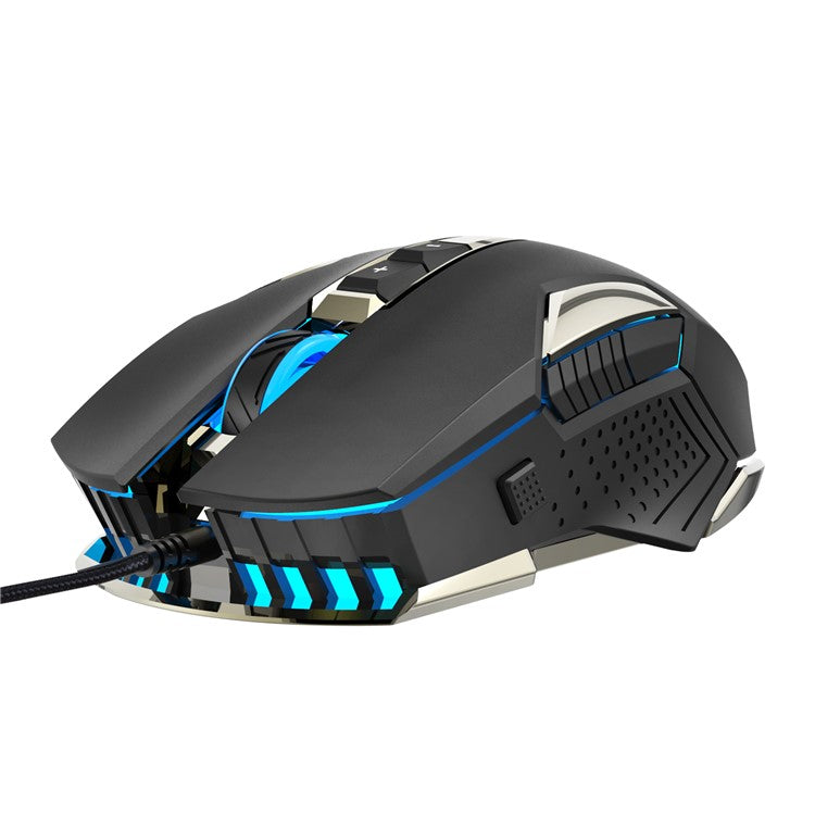HXSJ X200 8000 DPI RGB Mouse Luminous Colorful LED Light 8-Button Wired Laptop Gaming Mouse