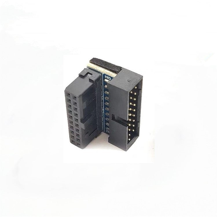 PH19B Desktop Computer Motherboard USB3.0 19Pin/20Pin Vertical Pin Socket Adapter Up Angled 90 Degree - Black