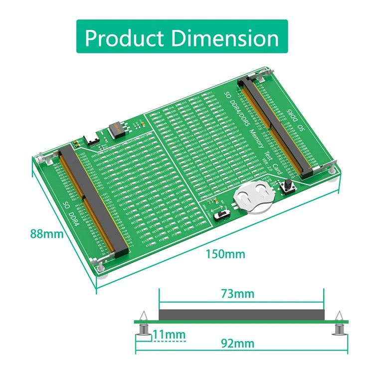 YNS-03 Memory Test Card Notebook Memory Stick Tester DDR4 / DDR5 2-in-1 Memory Tester with Light