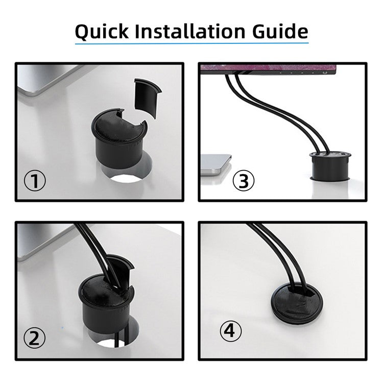 U3-095-HUB02 3X USB 3.0 Hub with SD / TF Card Slot 60mm Desk Grommet Splitter Dock Station for Desktop PC Desk