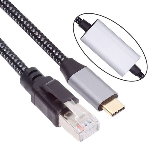 UT-024-TC USB-C to Ethernet Cable USB Type-C to RJ45 Male Cord 1000Mbps Gigabit LAN Network Compatible with Thunderbolt3