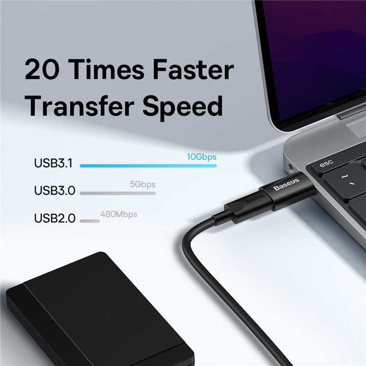BASEUS Ingenuity Series Mini OTG Adapter USB 3.1 Male to Type-C Female Converter - Black