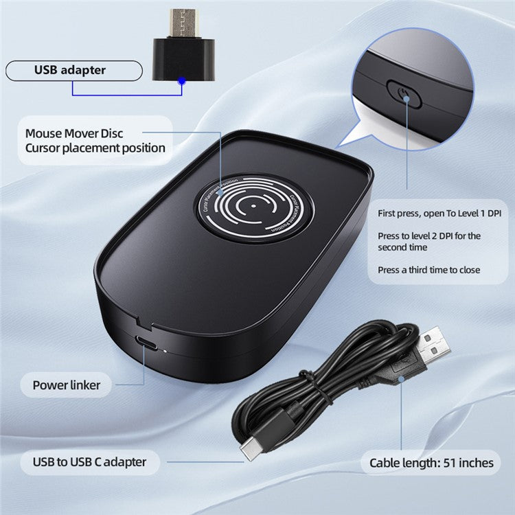 H26 Mouse Jiggler 5V 1A Simulate Mouse Mover Keeps PC Active Wired Wireless Mouse Wiggler