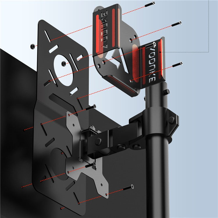 AJM4-BMAX For Mac Mini M4  /  M4 Pro Mini PC Stand Aluminum Alloy Under Desk Mounting Bracket Hanging Rack