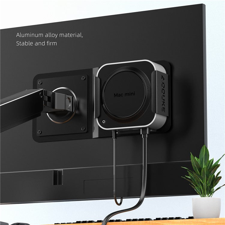 AJM4-BMAX For Mac Mini M4  /  M4 Pro Mini PC Stand Aluminum Alloy Under Desk Mounting Bracket Hanging Rack