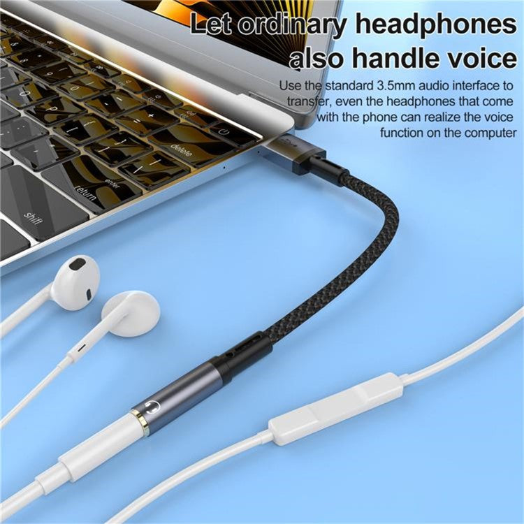 USB Male to 3.5mm Female Audio Adapter External Stereo Sound Card for Laptop / Headphones / Microphone