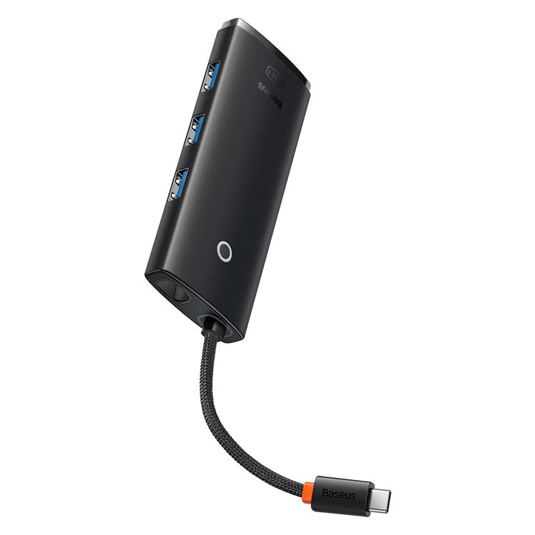 BASEUS Lite Series 5-Port Type-C Hub Docking Station Type-C to HD+3 USB3.0+PD Multi-function Hub Adapter Support 4K Ultra Clear/100W Fast Charging/5Gbps Transmission - Black