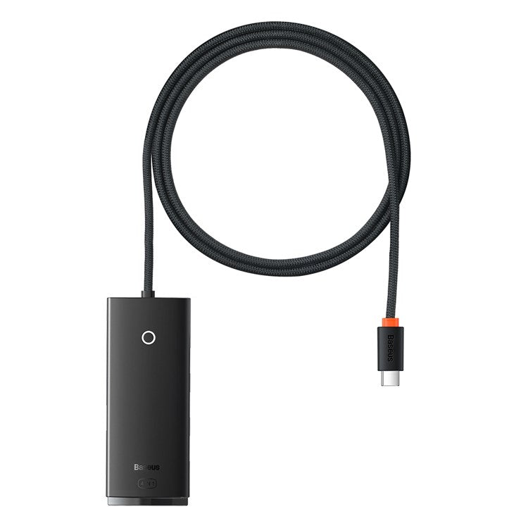 BASEUS Lite Series 1m Type C Hub Adapter to 4-Port USB 3.0 Computer Adapter for Windows and Other Systems - Black