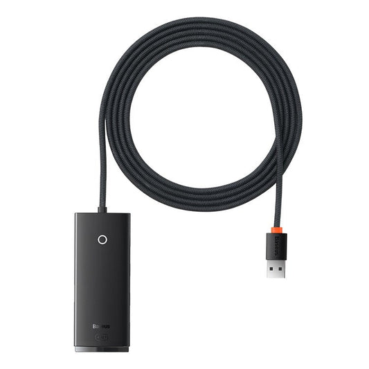BASEUS Lite Series 2m 4-Port USB-A HUB Adapter USB-A to USB 3.0*4 Converter - Black