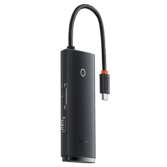 BASEUS Lite Series 6-Port Type-C HUB Docking Station (Type-C to HD+USB3.0*2+Type-C Data+TF) - Black