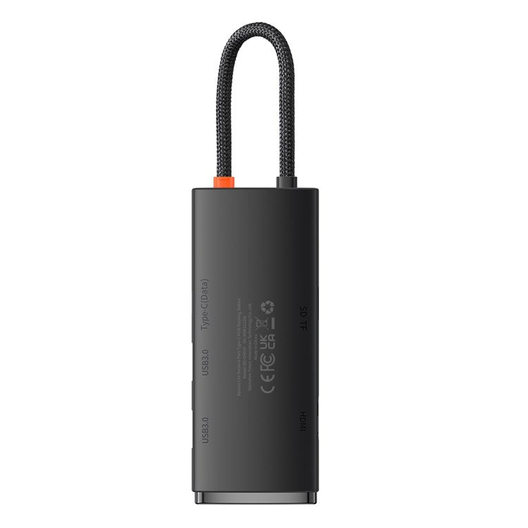 BASEUS Lite Series 6-Port Type-C HUB Docking Station (Type-C to HD+USB3.0*2+Type-C Data+TF) - Black