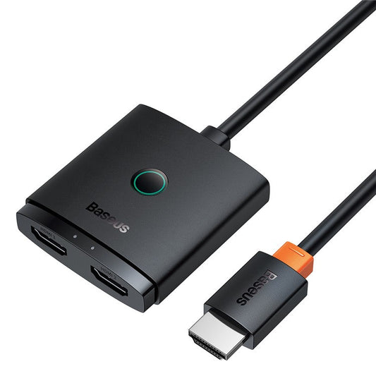BASEUS AirJoy Series 2-in-1 Bidirectional HDMI Switch 4K HD Video Adapter with 1m Cable - Black