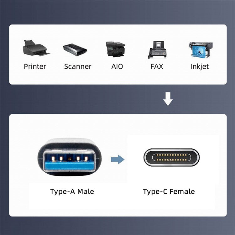 UC-029-TC008 USB 3.1 Type C Female to USB 3.0 Type-A Male 90 Degree Up Angled Type Power Adapter 10Gbps 120W Mini Converter